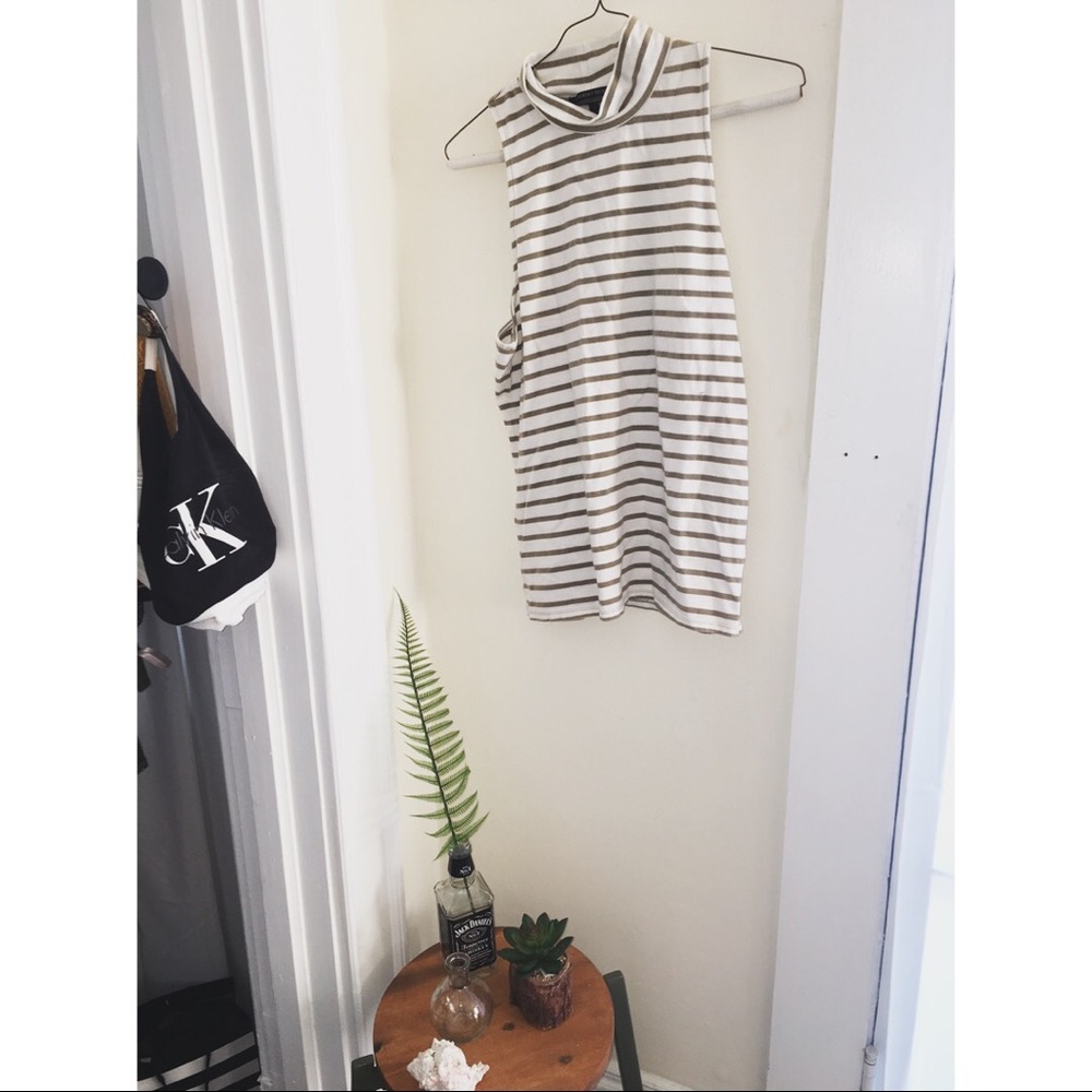 Victoria's Secret cowl neck stripe tank